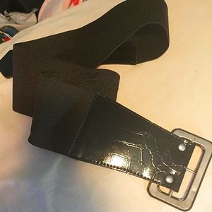 Thick black stretchy belt